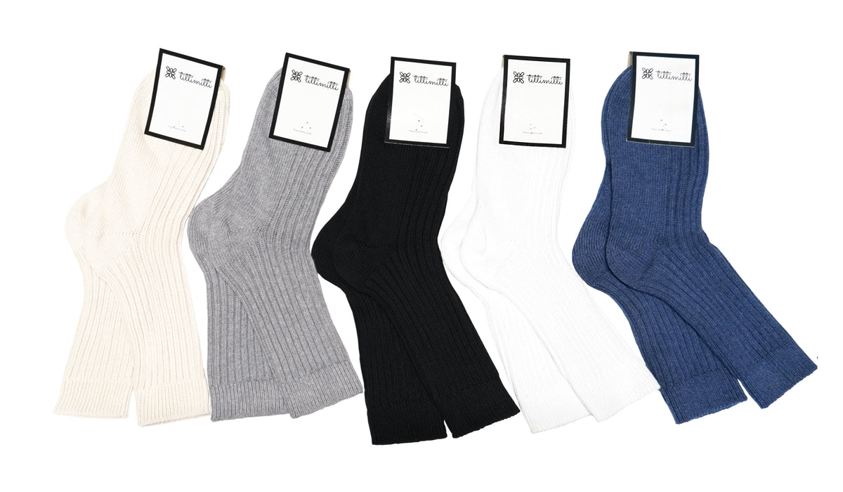 tittimitti® Women’s 100% Organic Cotton Boot Socks 3-Pack – Thick Warm Winter Socks Made in Italy
