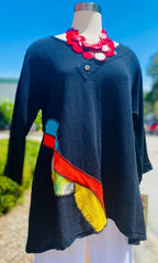 Lucia Applique Top  100% Cotton Gauze