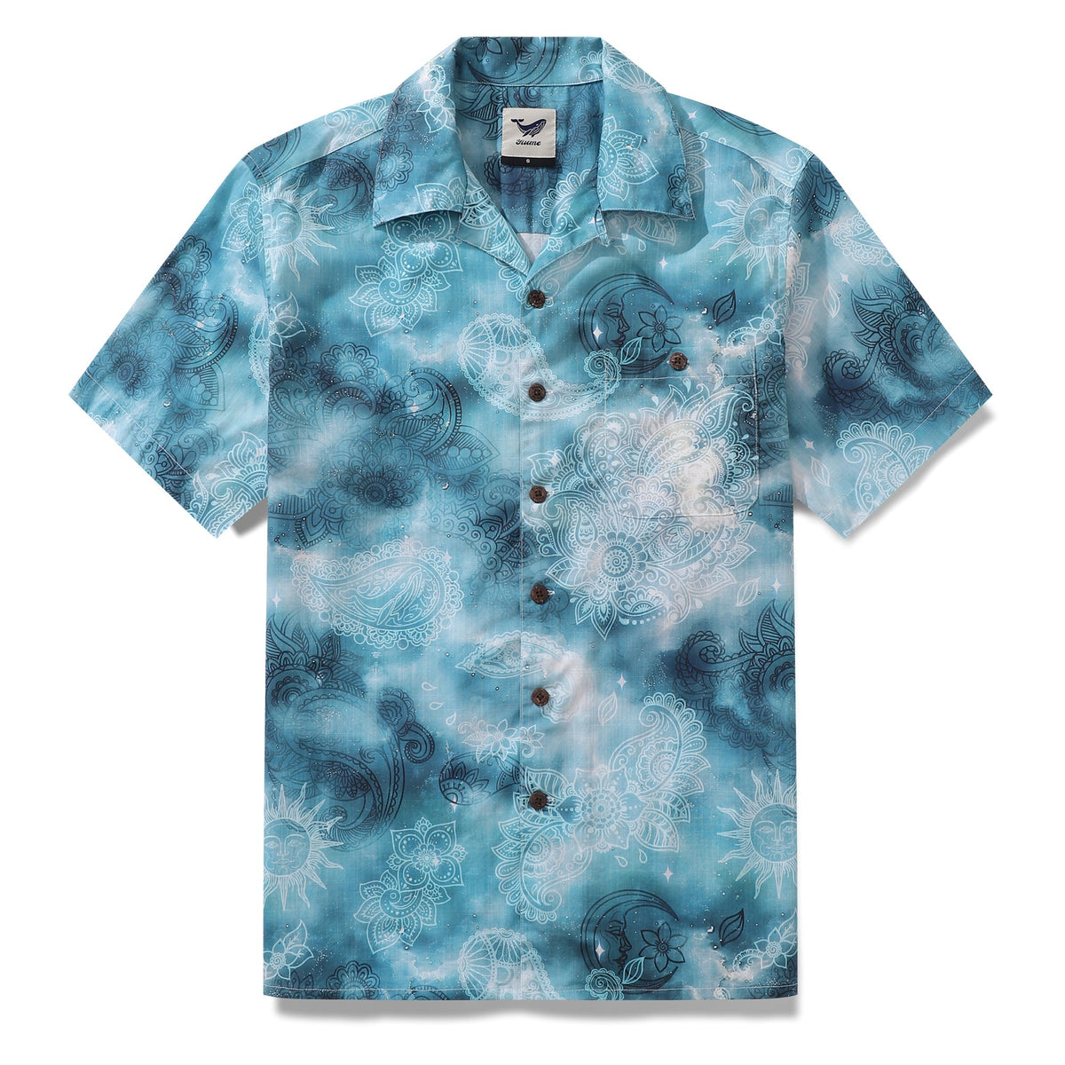 Hawaiian Shirt For Men A Paisley Dream Print Shirt Camp Collar 100% Cotton Shirt By Sun