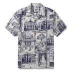 Hawaiian Shirt For Men Artistic Mark Print Shirt Camp Collar 100% Cotton By Yeti