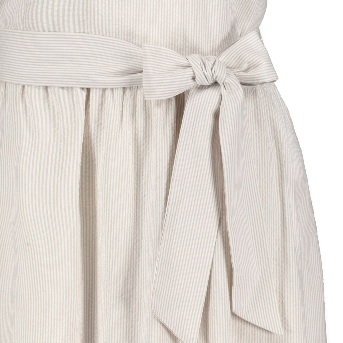 A-Line Organic Dress with Sash Taupe