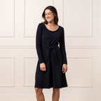 Organic Long Sleeve Tie-Waist Knit Dress
