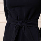 Organic Long Sleeve Tie-Waist Knit Dress