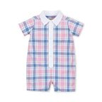 Stretch Organic Poplin Button Front Romper