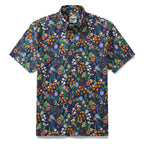 Floral Hawaiian Shirt For Men Button-down Short Sleeve 100% Cotton Shirt By Rachel Parker