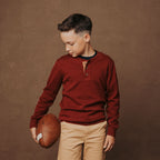 Organic Sweater Henley with Elbow Patches - Baby