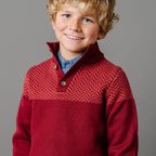 Organic Intarsia Yoke Mock Neck Sweater - Baby