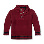 Organic Mock Neck Stripe Sweater