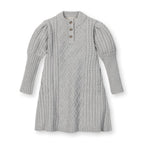 Organic Mock Neck Button Placket Sweater Dress
