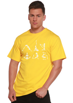 Halloween Skeleton Namaste Men's Bamboo Viscose/Organic Cotton Short Sleeve Graphic T-Shirt