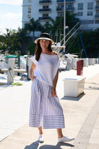 Cotton Gaucho Pants - Nautical Stripe