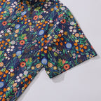 Floral Hawaiian Shirt For Men Button-down Short Sleeve 100% Cotton Shirt By Rachel Parker