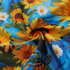 100% Cotton Hawaiian Shirt For Men Sunflowers Growing Wild Camp Collar Shirt By Sun