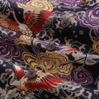 Hawaiian Shirt For Men Lonely Clouds and Free Cranes Print Shirt Camp Collar 100% Cotton By Yakima
