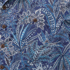 Hawaiian Shirt For Men Tropical Blues Print Shirt Camp Collar 100% Cotton Shirt By Cigar