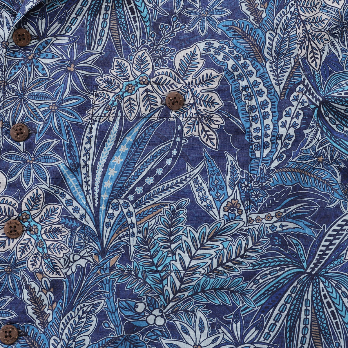 Hawaiian Shirt For Men Tropical Blues Print Shirt Camp Collar 100% Cotton Shirt By Cigar