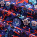 Summer Hawaiian Shirt For Men The Big Dive By Lucille Pattern Print Shirt Camp Collar 100% Cotton