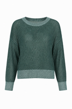 Pima Cotton Metallic Mini Seed Stitch - Evergreen/Silver