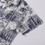 Hawaiian Shirt For Men Artistic Mark Print Shirt Camp Collar 100% Cotton By Yeti