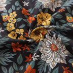 Hawaiian Shirt For Men Autumn Garden Print Shirt Camp Collar 100% Cotton By Sherry