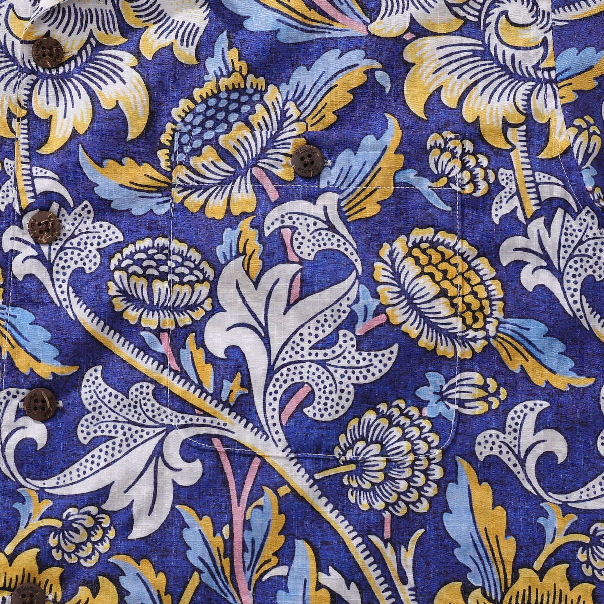 Hawaiian Shirt For Men Azure Garden Print Shirt Camp Collar 100% Cotton By Cigar