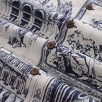 Hawaiian Shirt For Men Artistic Mark Print Shirt Camp Collar 100% Cotton By Yeti
