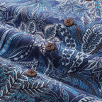 Hawaiian Shirt For Men Tropical Blues Print Shirt Camp Collar 100% Cotton Shirt By Cigar