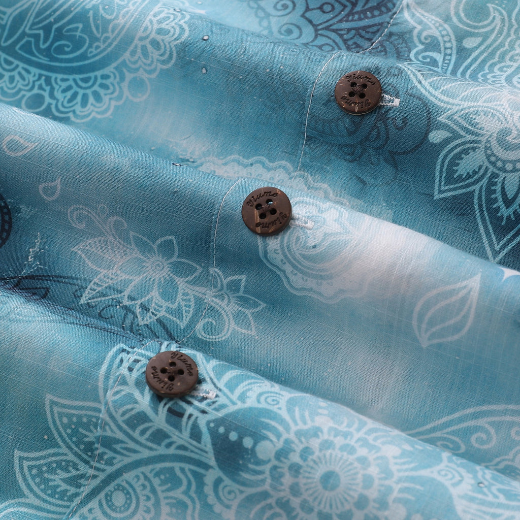 Hawaiian Shirt For Men A Paisley Dream Print Shirt Camp Collar 100% Cotton Shirt By Sun