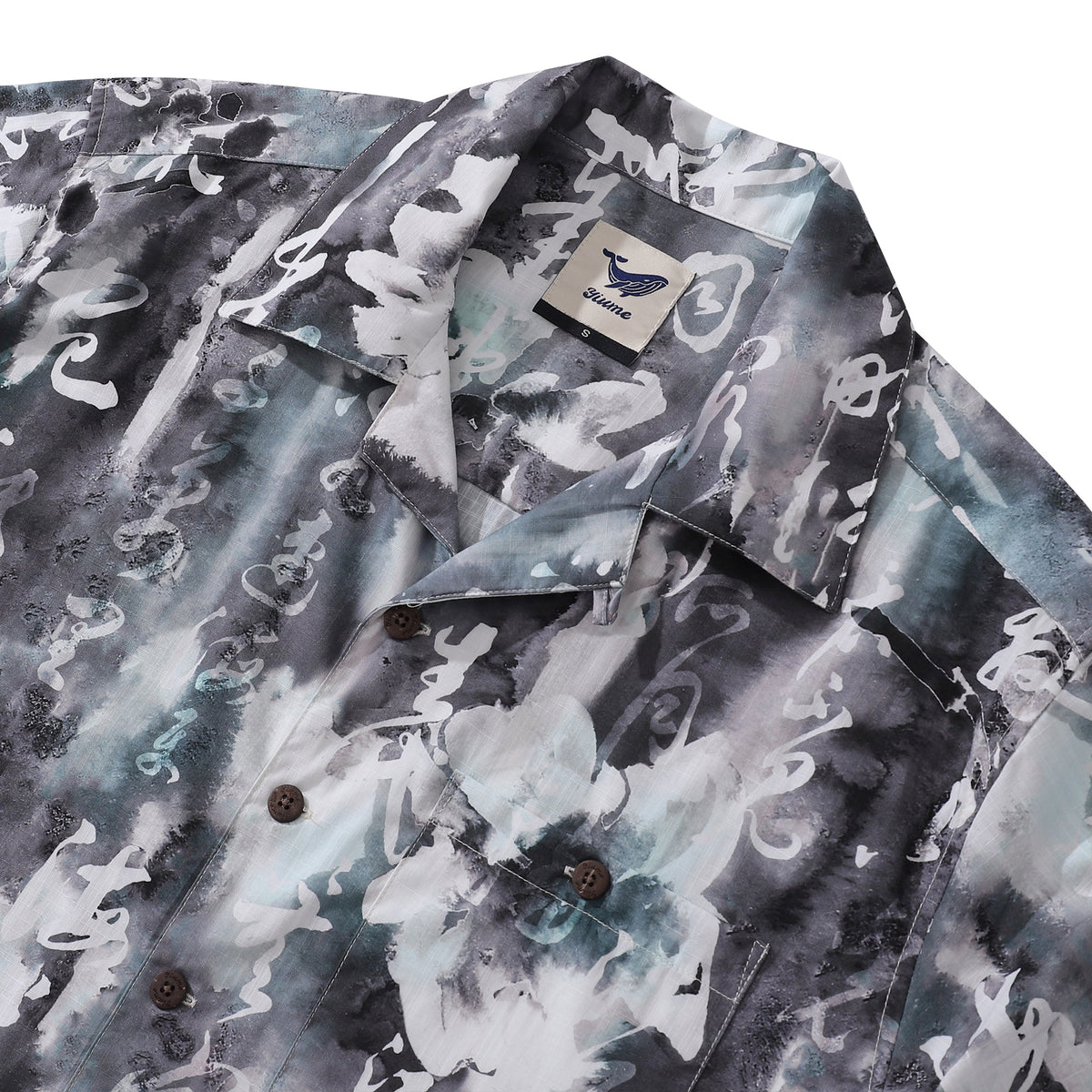 Designer Hawaiian Shirt For Men Chinese Ink Painting Shirt 100% Cotton Camp Collar Shirt By Sherry