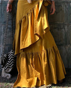 Swim Cover Up, Beach Maxi Skirt, 100% RAW Cotton Handmade