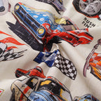 Hawaiian Shirt For Men Racing Flames Print Shirt Camp Collar 100% Cotton By Sun