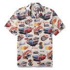Hawaiian Shirt For Men Racing Flames Print Shirt Camp Collar 100% Cotton By Sun