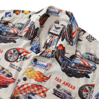 Hawaiian Shirt For Men Racing Flames Print Shirt Camp Collar 100% Cotton By Sun