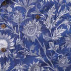 Hawaiian Shirt For Men Blue and White Porcelain Sunflower Camp collar Short Sleeve 100% Cotton Shirt By Sun