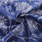 Hawaiian Shirt For Men Blue and White Porcelain Sunflower Camp collar Short Sleeve 100% Cotton Shirt By Sun