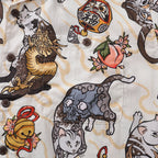 Cat Hawaiian Shirt For Men Ukiyo-e Art Print Camp Collar 100% Cotton Short Sleeve Shirt By Sun