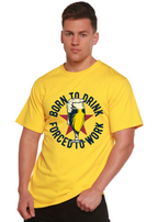 Born to Drink Men's Bamboo Viscose/Organic Cotton Short Sleeve Graphic T-Shirt