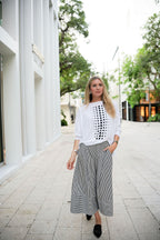 Pima Cotton Dot Dot Dot Luxury Boxy T-Shirt - White/Black