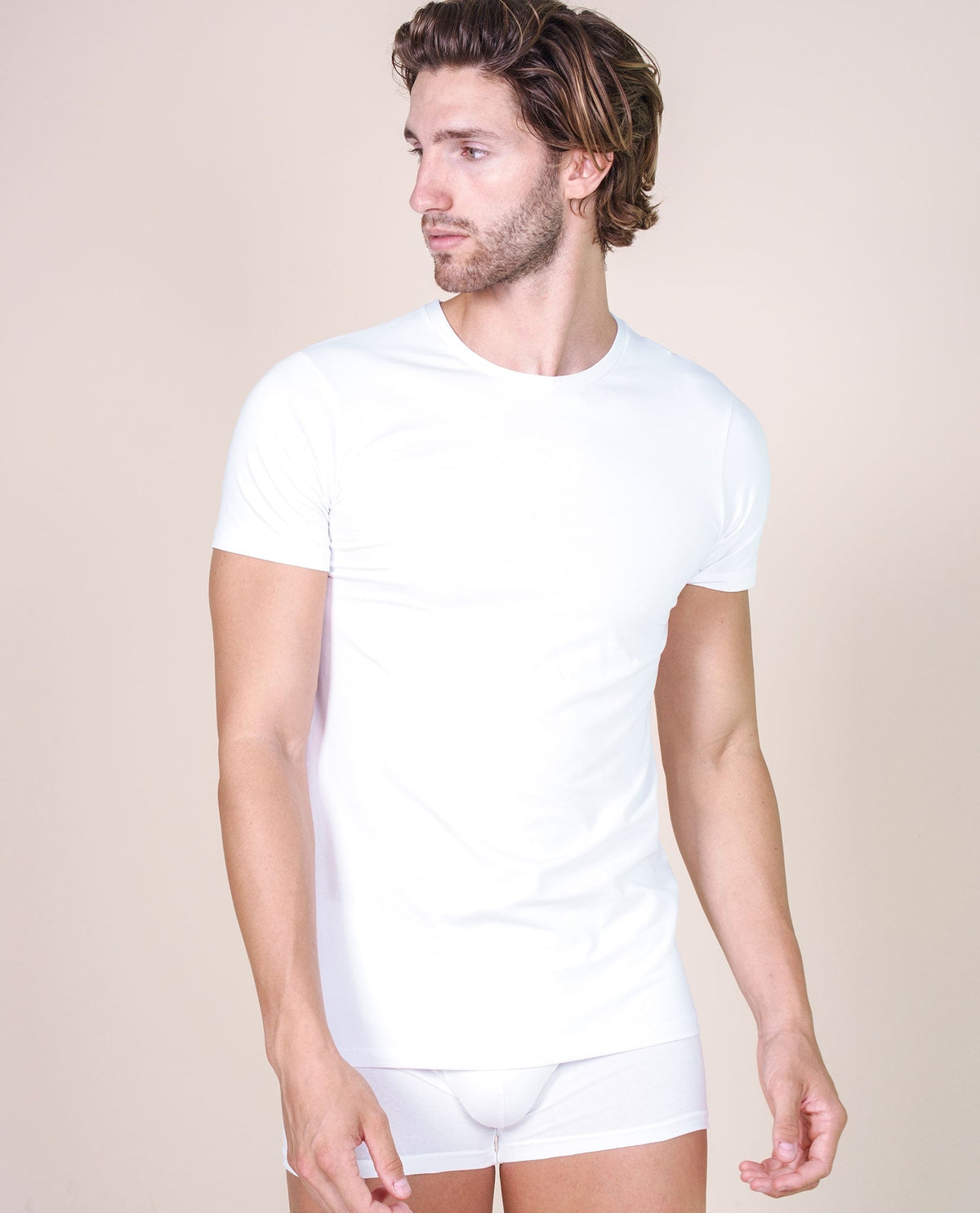 BASIC COTTON Free Spirit Premium Quality 100% Cotton Men's Crew Neck T-Shirt. Proudly Made in Italy (906)
