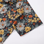 Hawaiian Shirt For Men Autumn Garden Print Shirt Camp Collar 100% Cotton By Sherry