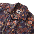 Hawaiian Shirt For Men Embroidered Dragon Pattern Shirt Camp Collar 100% Cotton By Sun