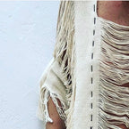Handmade Frayed Maxi Beach Dress BO Swim Cover up 100% RAW Cotton