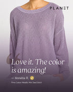 Pima Cotton Metallic Mini Seed Stitch - Punch/Silver