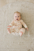 GOTS Certified Organic Cotton Playsuit No Pocket - Checkered Bear