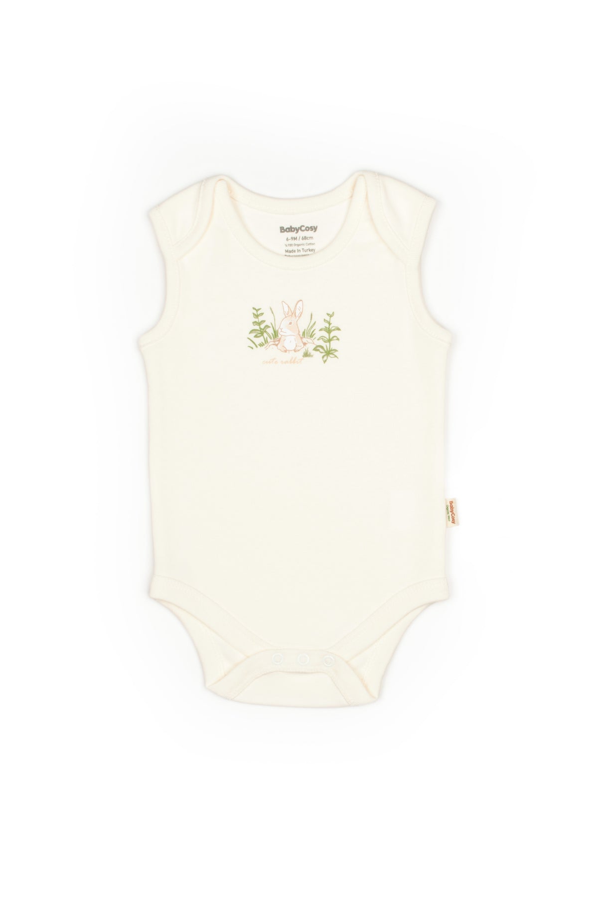 Ecru Bunny Sleeveless Organic Bodysuit
