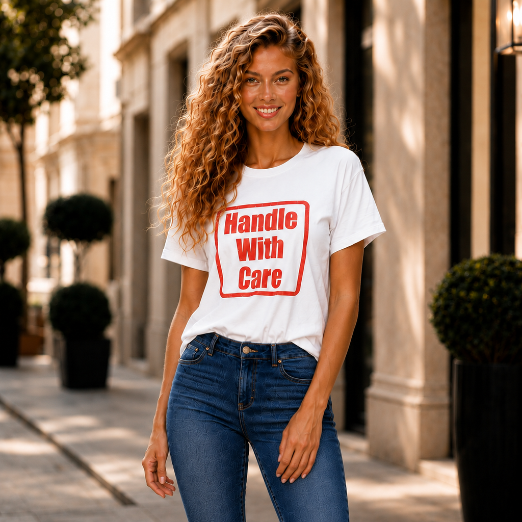 Be Gentle Handle With Care Tee Women's Cotton T-Shirt