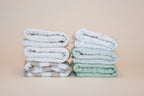 ORGANIC MUSLIN BURP CLOTHS, 3 PACK (PISTACHIO + CREAM)