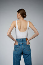 AVA ORGANIC COTTON BRA TANK TOP IN WHITE