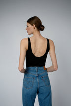 AVA ORGANIC COTTON BRA TANK TOP IN BLACK