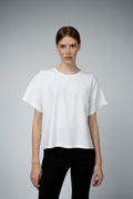 BEVIN ORGANIC COTTON BOYFRIEND T-SHIRT IN WHITE